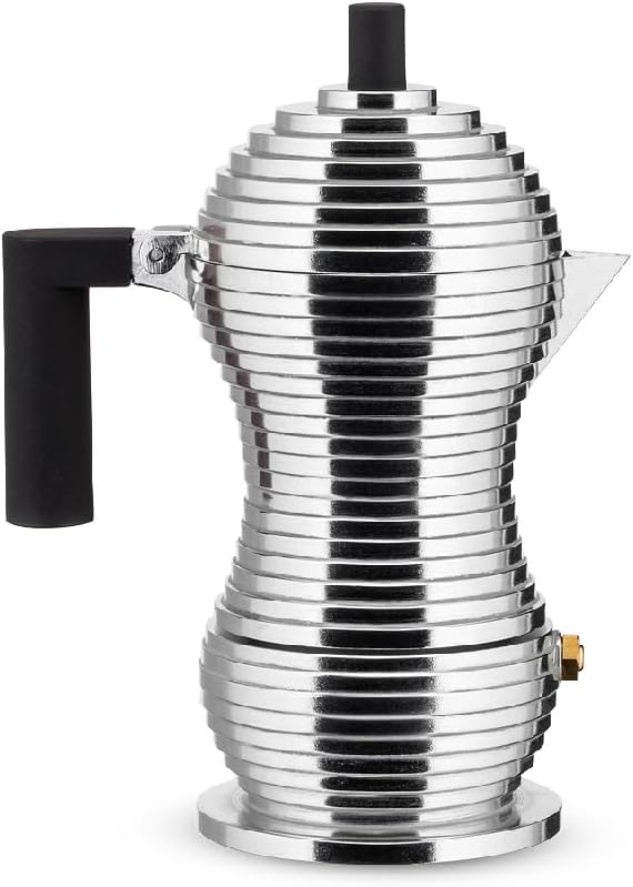 Alessi Kaffeekanne, schwarz, Aluminium, 8.3 x 10.5 x 35