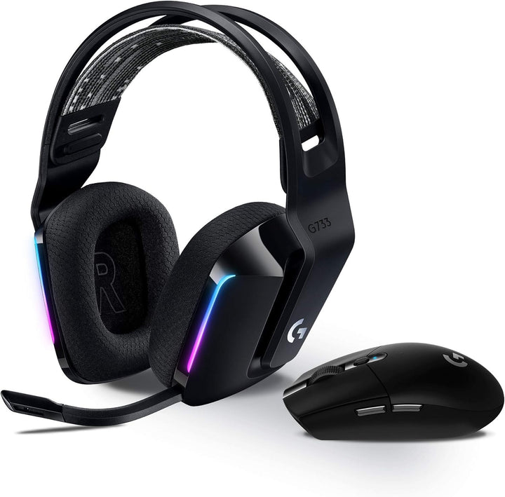 Logitech G305 LIGHTSPEED kabellose Gaming-Maus + Logitech G733 LIGHTSPEED Kabelloses Gaming Headset