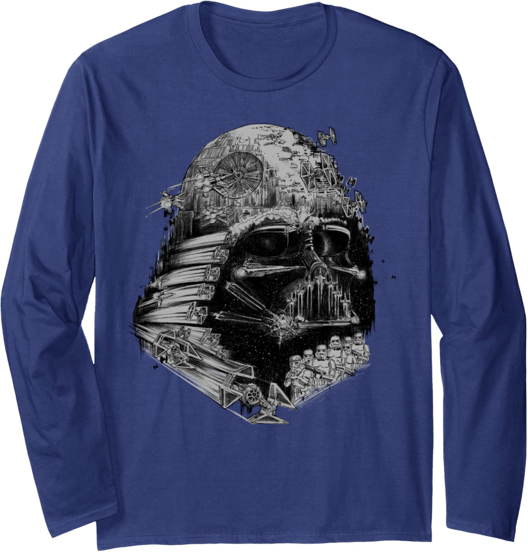Star Wars Darth Vader Empire Things Helmet Poster Langarmshirt