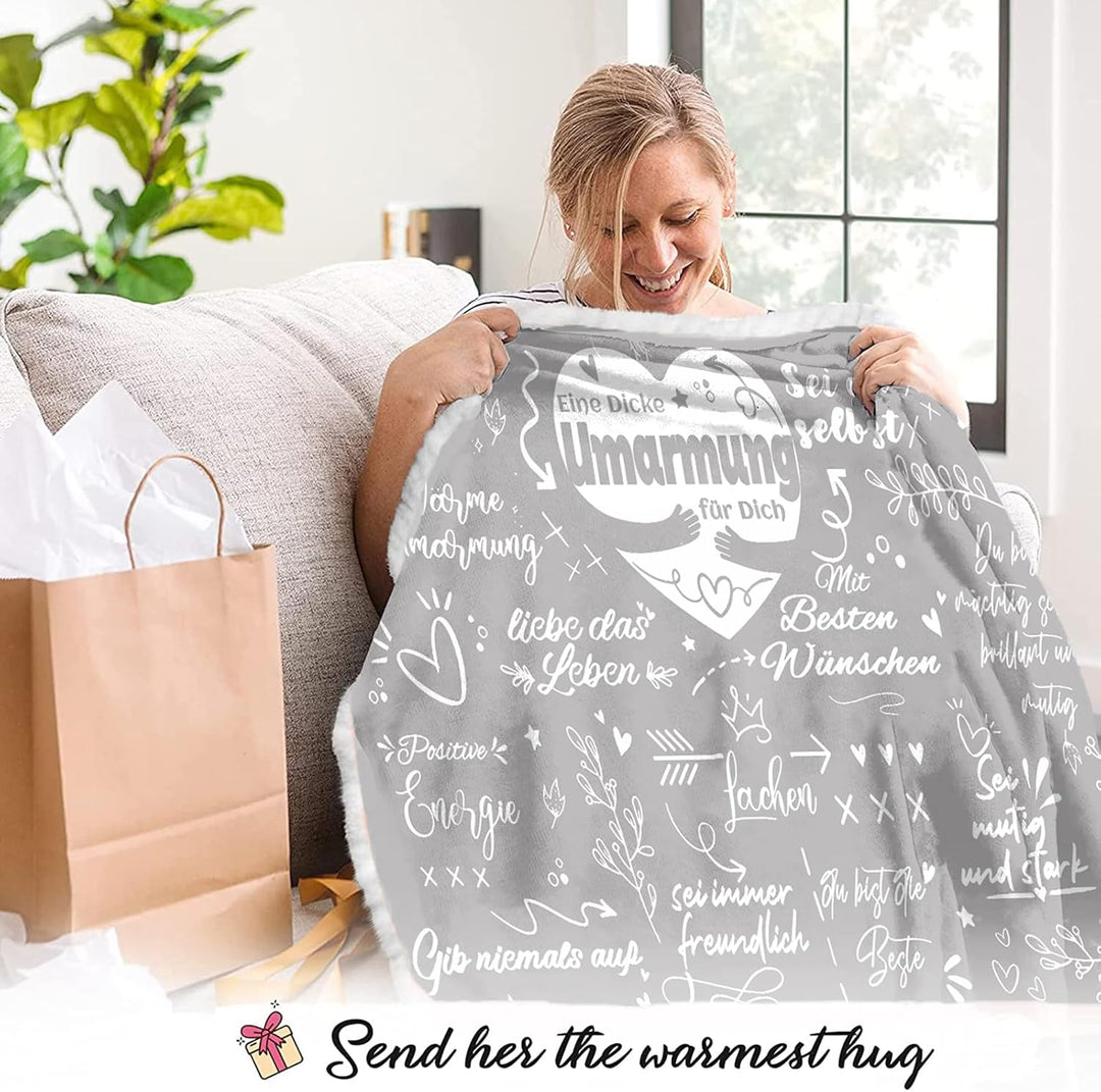 Beste Freundin Geschenke, Eine Dicke Umarmung für Dich Decke mit Ärmeln - Geschenk Freundin Geburtst