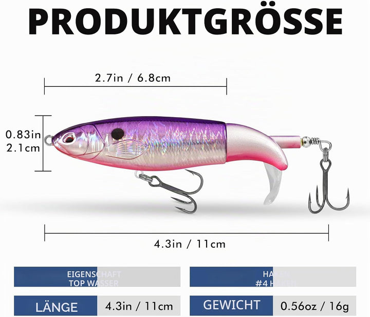 TRUSCEND Top Water Angelköder, Whopper Angelköder für Süsswasser oder Salzwasser, schwimmende Köder