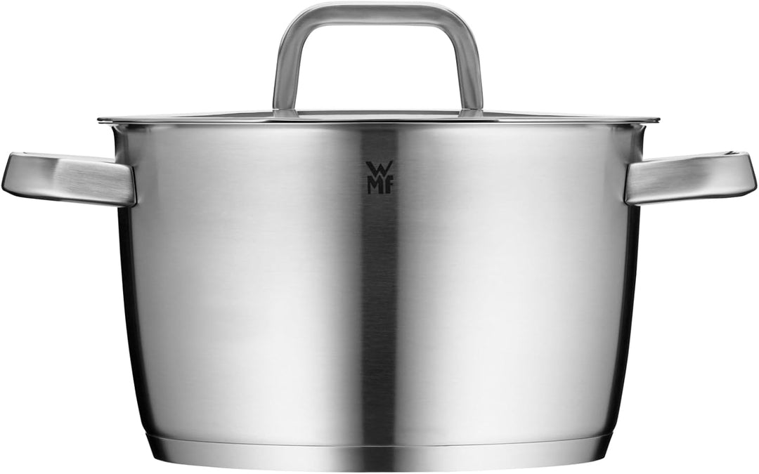 WMF Iconic Kochtopf gross 22cm, Metalldeckel, Fleischtopf Induktion 4,7l, grosser Topf, Cromargan Ed