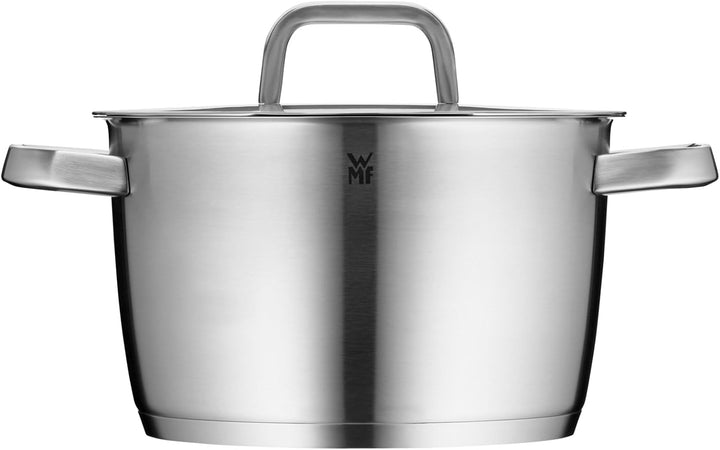 WMF Iconic Kochtopf gross 22cm, Metalldeckel, Fleischtopf Induktion 4,7l, grosser Topf, Cromargan Ed