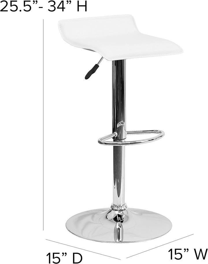 Flash Möbel modernes schwarz Vinyl höhenverstellbar Barhocker mit Chrom Sockel, Hartholz Mikrofaser,