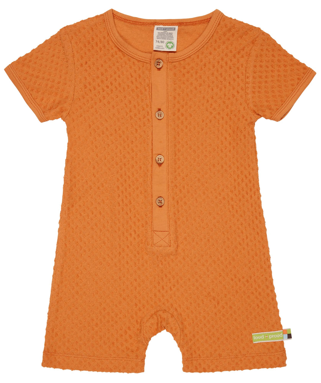 loud + proud Unisex Baby Frottee mit Punkten, GOTS Zertifiziert Spieler 50-56 Carrot, 50-56 Carrot