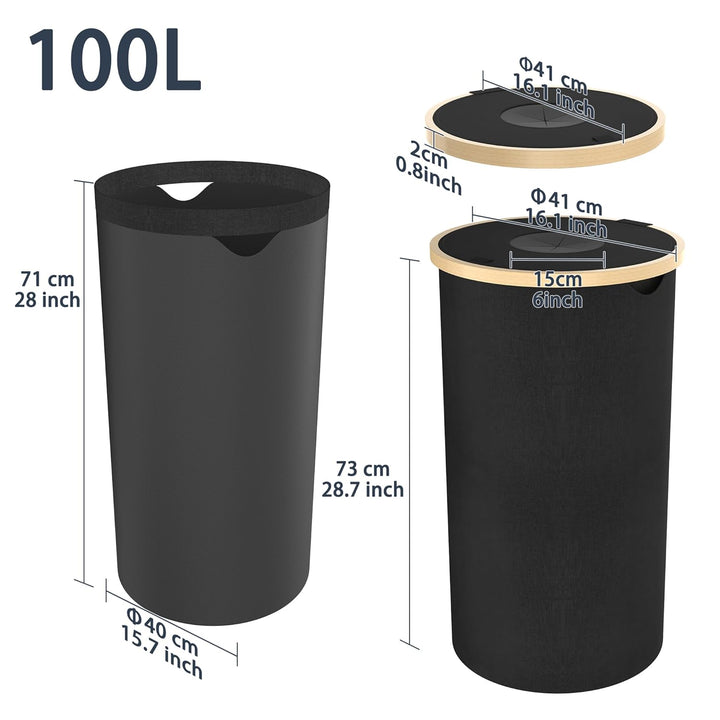 UISEBRT Pfandflaschen-Sammelbox mit Deckel und Tragetasche | Recycling Behälter aus Oxford-Stoff und
