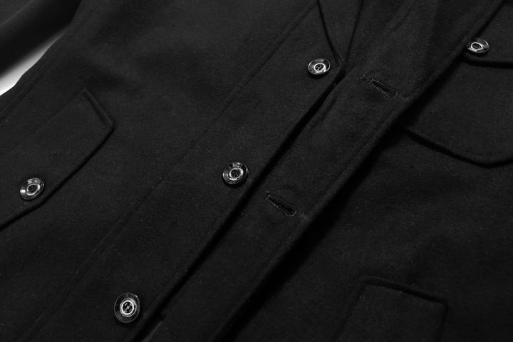 Luckyone Herren Wintermantel Wolle Kurzmantel Herren Wollmantel mit Stehkragen Peacoat Winterjacke f