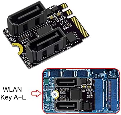 NFHK NGFF Key A+E PCI Express auf SATA 3.0 6Gbps Dual Ports Adapter Konverter Festplattenverlängerun