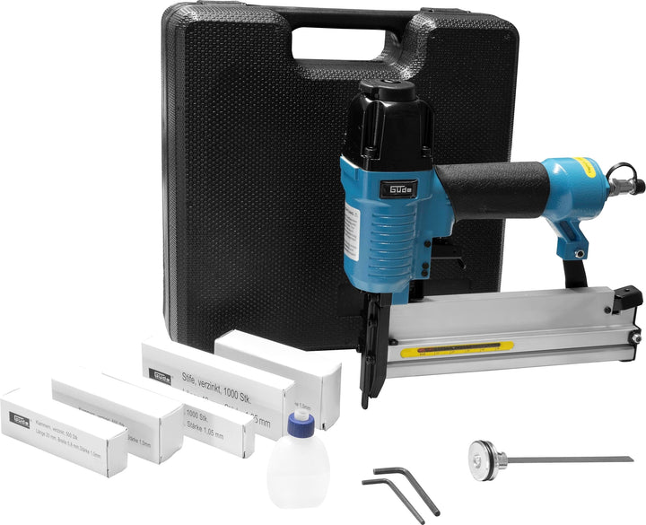 Güde 40220 Druckluftklammergerät Nagler (6 bar max Arbeitsdruck, max 40mm Nagel, 1mm Klammerstärke)