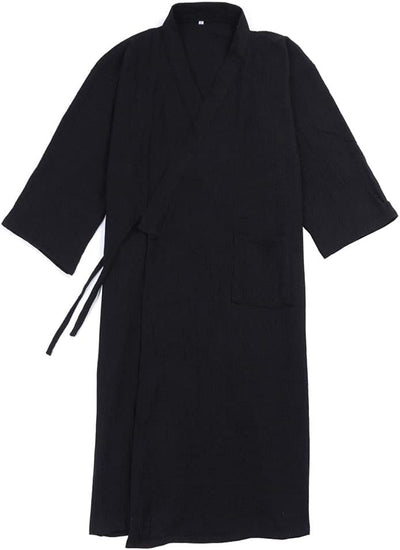 un-brand Japanische Kimono-Doppelgaze-Baumwollrobe für Herren in Übergrösse Taoistische Kleidung -Ze