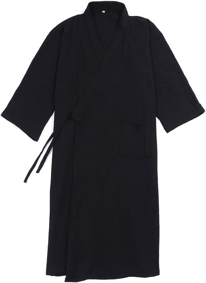 un-brand Japanische Kimono-Doppelgaze-Baumwollrobe für Herren in Übergrösse Taoistische Kleidung -Ze