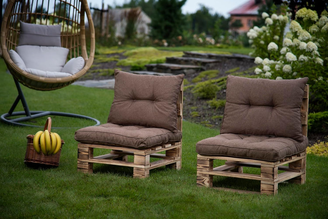 sunnypillow Polster für Gartenmöbel - Sitzkissen 40 x 40 cm für Rattanmöbel - Stuhlauflage Outdoor,