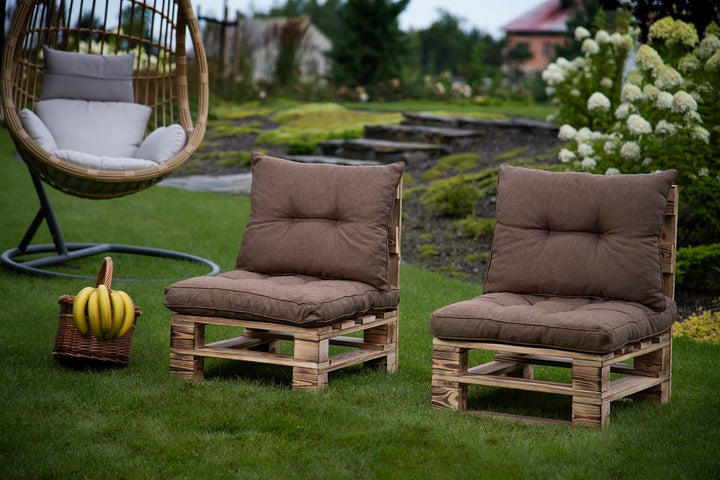 sunnypillow Polster für Gartenmöbel - Sitzkissen 40 x 40 cm für Rattanmöbel - Stuhlauflage Outdoor,