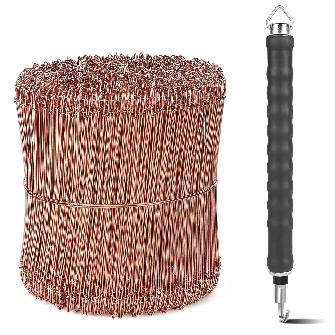CPROSP Rödeldraht Verkupfertem(1000 Stk) mit Draht Driller, Set aus Betonbindedraht 160mm und Rödelz