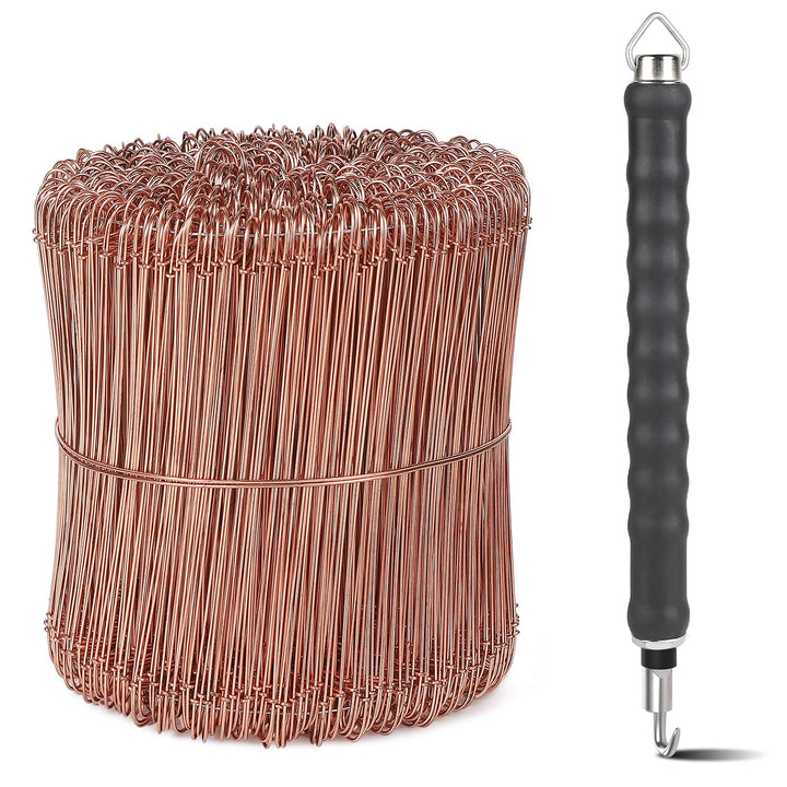 CPROSP Rödeldraht Verkupfertem(1000 Stk) mit Draht Driller, Set aus Betonbindedraht 160mm und Rödelz
