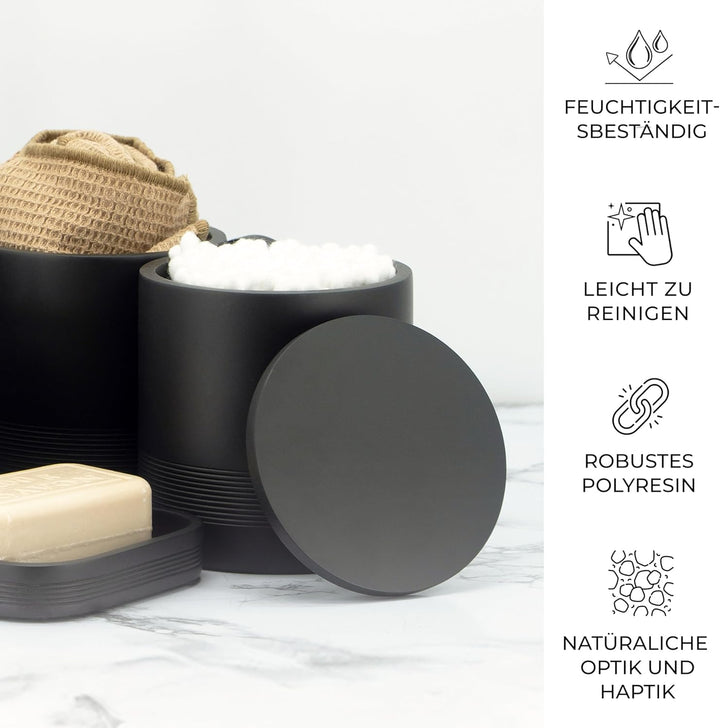 zccz Schwarzes Badezimmer-Zubehör-Set 6-teilig – Badezimmer-Organizer mit Zahnbürstenhalter, Lotions