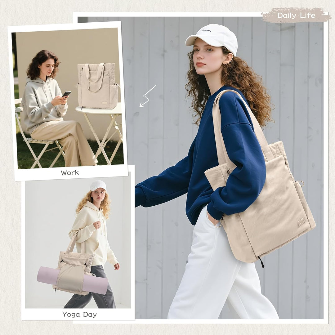 GOLF SUPAGS Convertible Laptop Rucksack Damen Yogatasche Sporttasche, Gesteppte Tragetasche, Yogamat