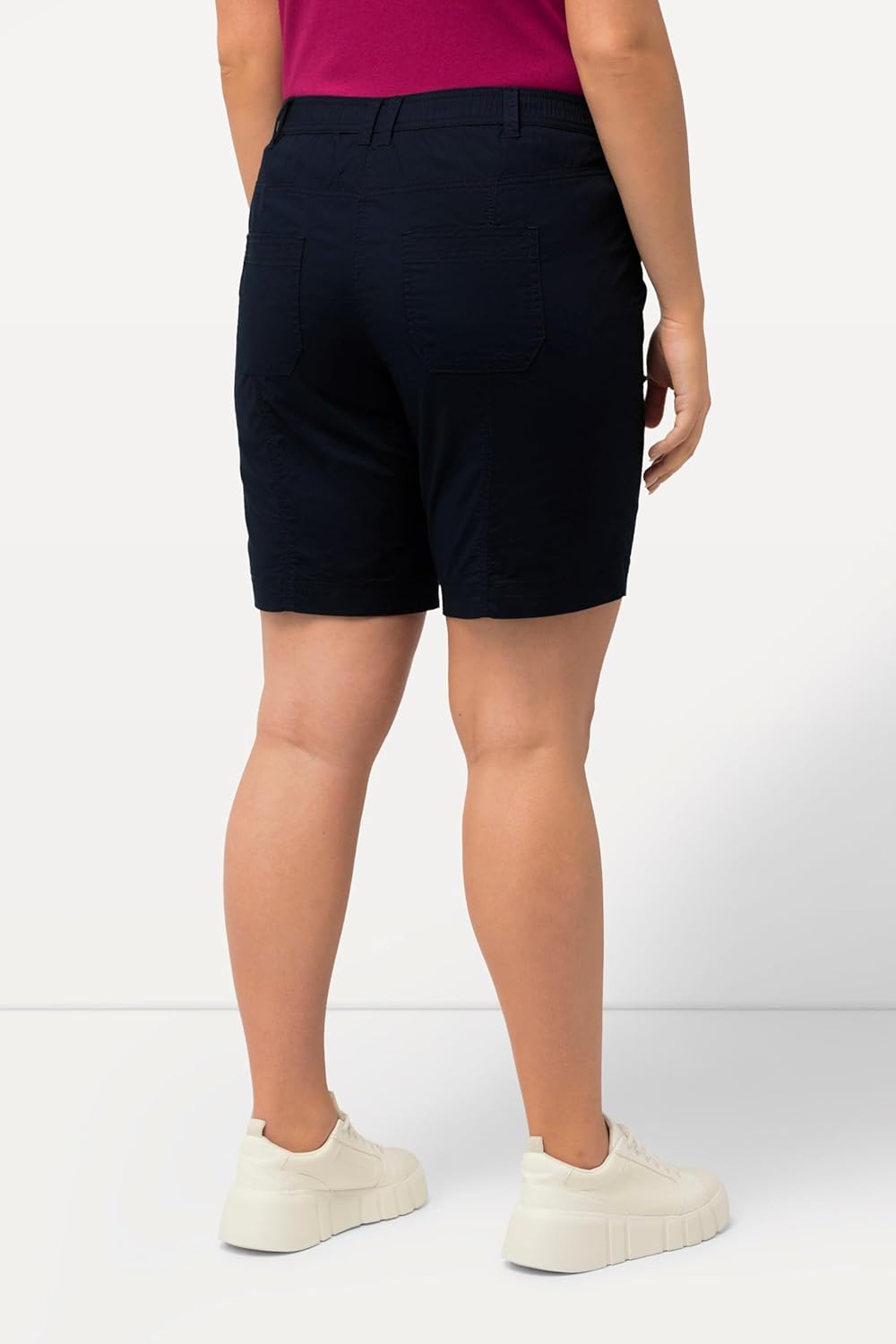 Ulla Popken Damen grosse Grössen Übergrössen Plus Size Cargo-Bermuda, Komfortbund, 4-Pocket-Schnitt