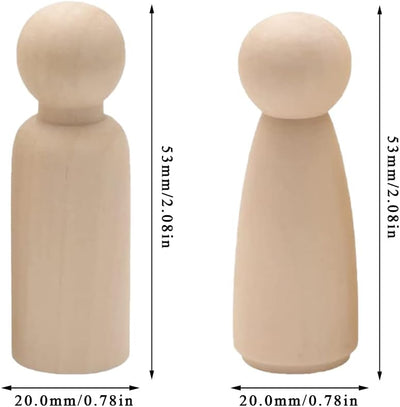 Sixfolo 30 Stück Holzfiguren zum Bemalen,Unvollendete Holz Spielfiguren Natur Kleine Holzfiguren Pup