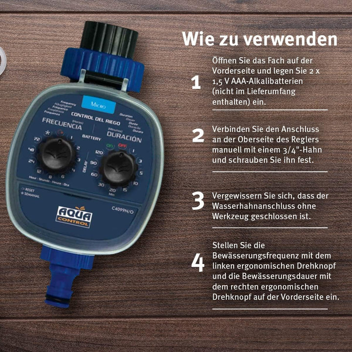Aqua Control C4099O Bewässerungsprogrammierer für den Garten, für alle Arten von Hähnen, Öffnung bei