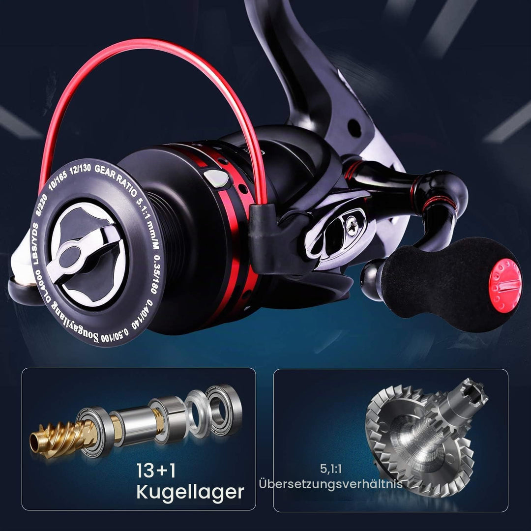 Sougayilang Angelrollen Leistungsstarke 13+1BB Spinnrollen Ultra Smooth Rolle für Salzwasser oder Sü