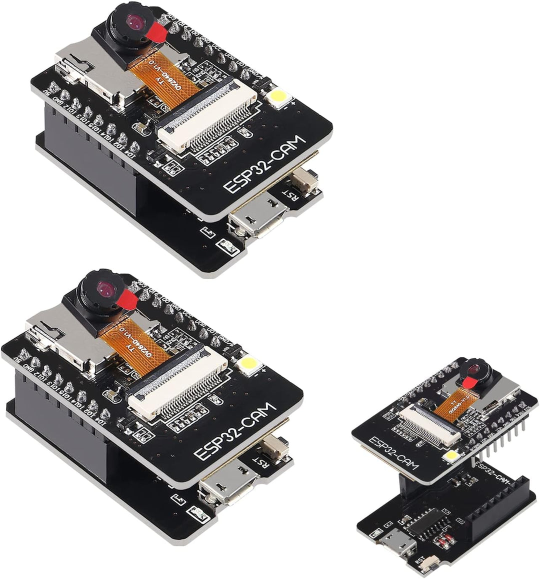2Pcs ESP32 Cam WiFi Bluetooth Development Board mit OV2640 Kameramodul + Micro USB zu seriellem Port