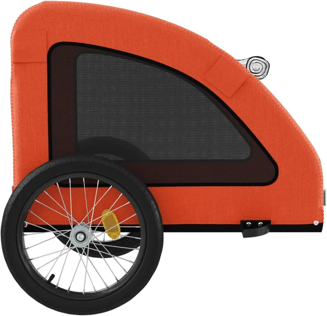 Hunde-Fahrradanhänger Orange, Oxford-Eisen | Robuster Stahlrahmen, wetterfestes Oxford-Gewebe, siche