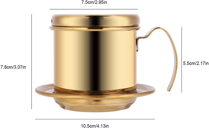 HERCHR Vietnamesischer Kaffee-Tropffilter-Maker, Edelstahl Zum Übergiessen von Vietnamesischem Kaffe
