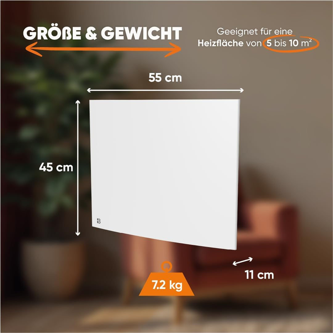 BESTHERM Bestherm Bia Elektrischer Heizkörper, fester Wärmeträger, Gusseisen, 1000 W, horizontal, we
