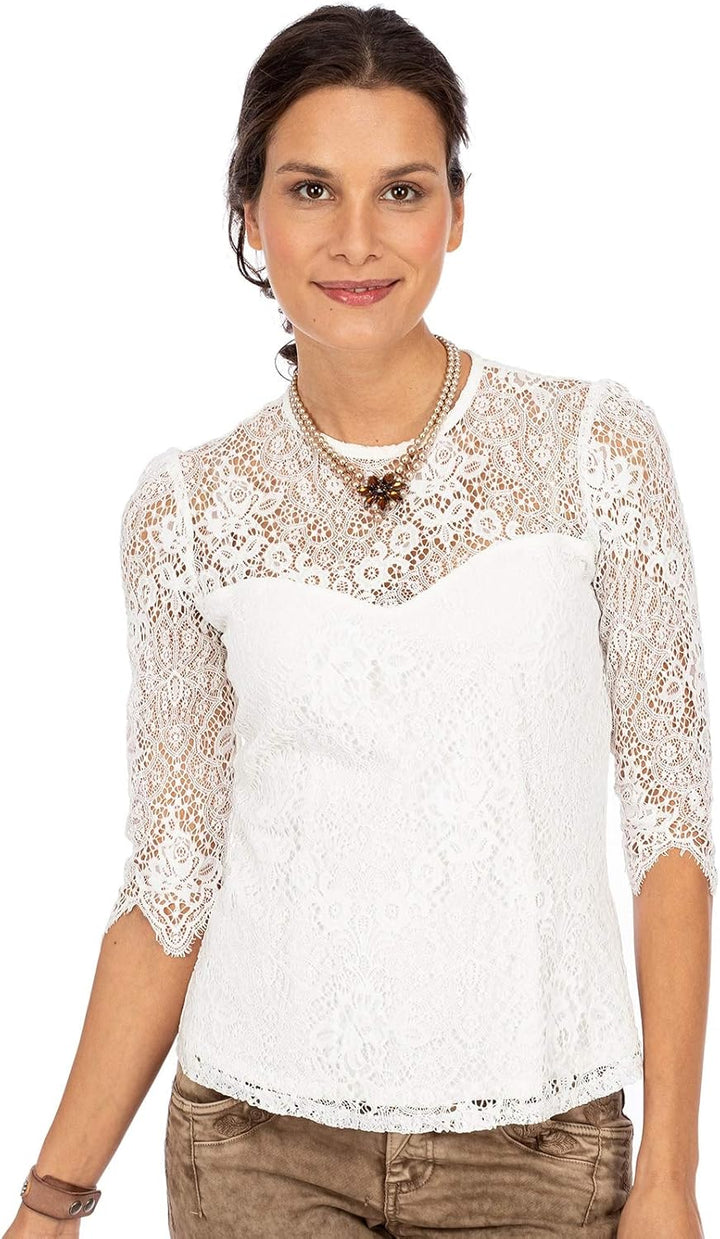 Spieth & Wensky Damen Bluse ROA 48 Beige, 48 Beige