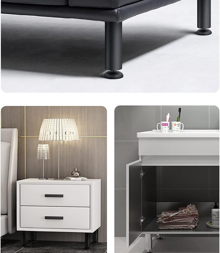 Qrity 4 Stück 20cm Möbelfüsse Edelstahl Schrankfüsse Möbelfüsse Verdicken für Sofa, Tisch, Schränke,