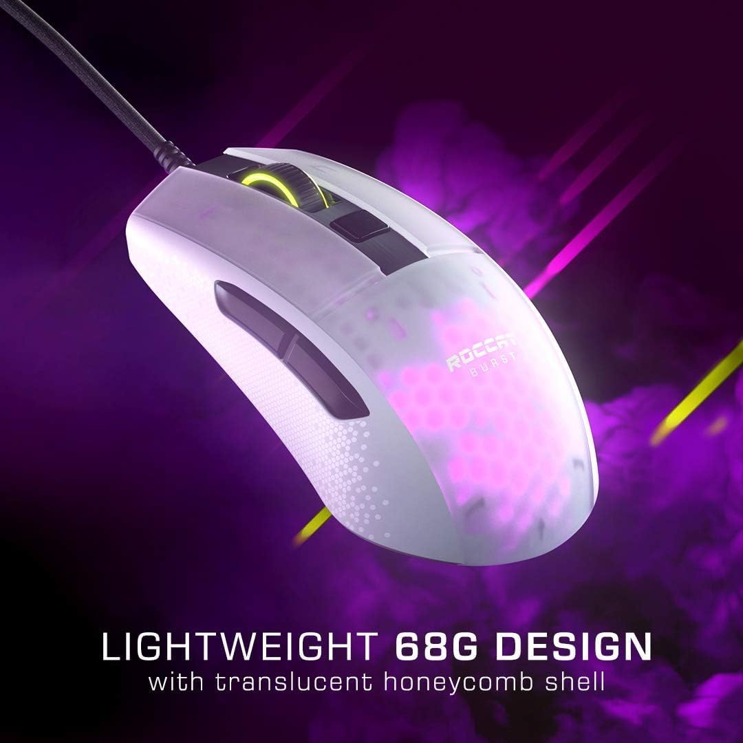 ROCCAT Burst Pro Gaming-Maus, extrem leicht, Weiss, Weiss