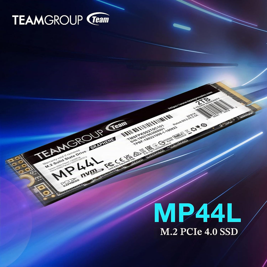 TEAMGROUP MP44L 2TB SLC Cache NVMe 1.4 PCIe Gen 4x4 M.2 2280 Laptop & Desktop SSD (R/W Geschwindigke