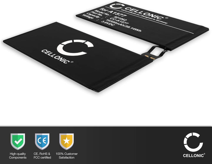 CELLONIC® Ersatz Akku A1577 für Apple iPad Pro 12,9" (A1584 / A1652) 10030mAh Ersatzakku für Tablet