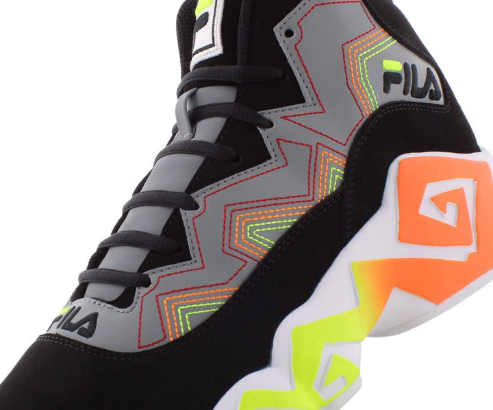 FILA Herren Leichte Basketball Mittelhohem Schaft Sneaker 43 EU Monument Schwarz Shocking Orange, 43