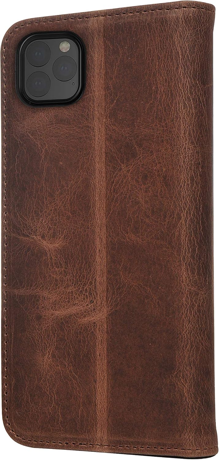 Porter Riley - Lederhülle für iPhone 12 Pro Max (6.7"). Premium Echtleder Standhülle/Ledertasche/Bri