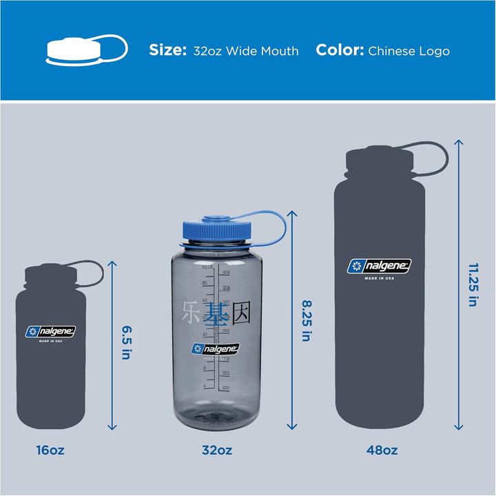 Nalgene WH Sustain Trinkflaschen Grau Happy Gene 1 L Grau Happy Gene Wasserflasche, Grau Happy Gene
