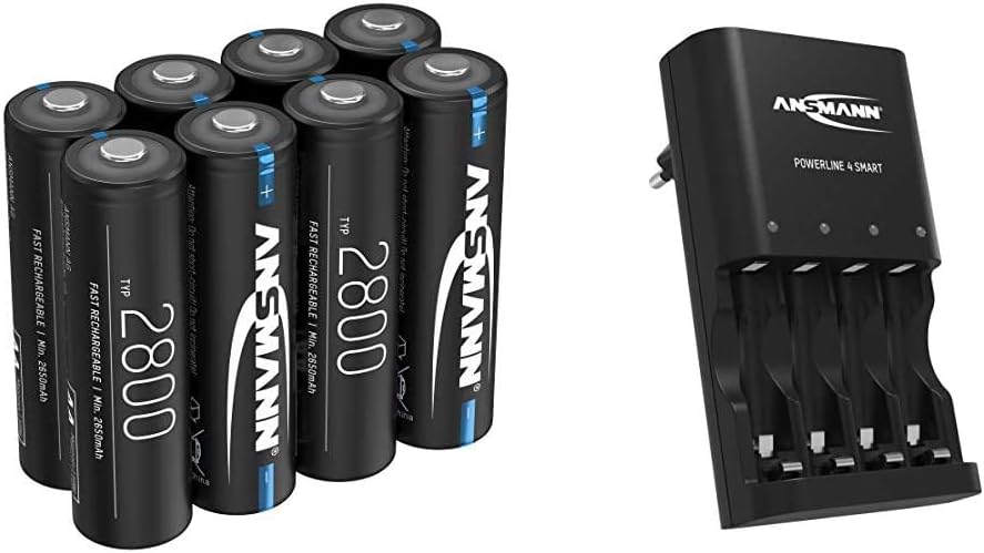 ANSMANN Akku AA Typ 2800mAh NiMH 1,2V - Mignon AA Batterien wiederaufladbar, hohe Kapazität (8 Stück