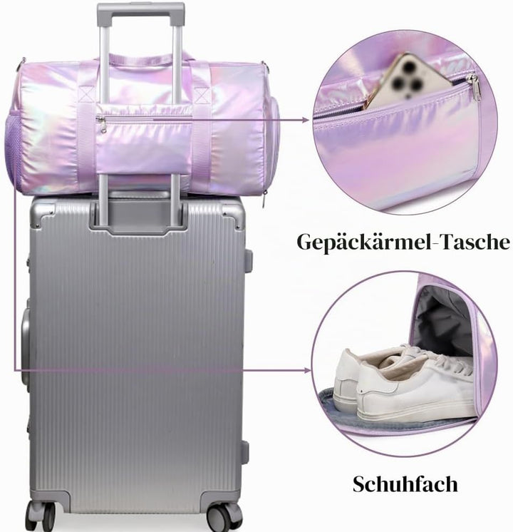 Sporttasche Teenager Mädchen Multifunktion Reisetaschen Trainingstasche Tanztasche Gymnastiktasche M