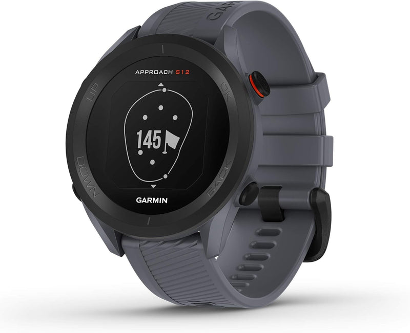 Garmin Approach S12, einfach zu bedienende GPS-Golf-Uhr, 42k+ vorinstallierte Plätze, Granitblau, 01