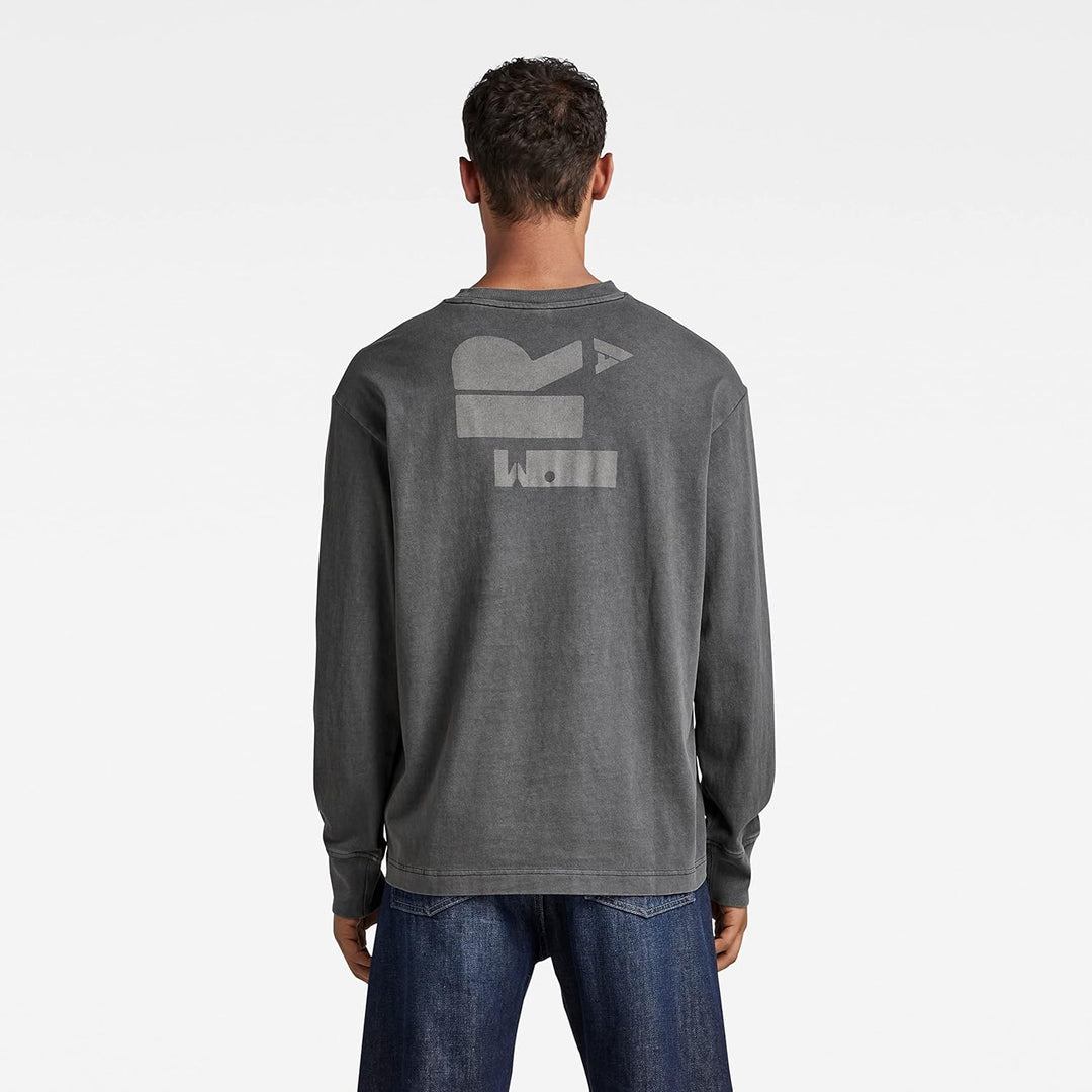 G-STAR RAW Herren Back Typography Boxy T-Shirts XS Schwarz (Dk Black Gd D22384-c756-b564), XS Schwar