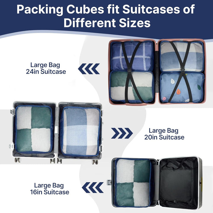 Grosse Packwürfel, 6 Stück, 40 x 30 x 12 cm, gleiche Grösse, Koffer-Organizer, 6 Stück, Reisetaschen