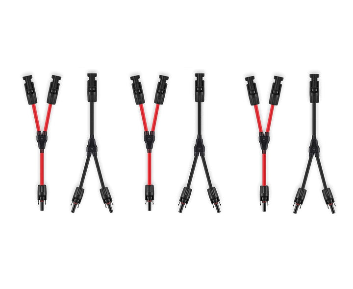 GENORTH 6 mm² Solarkabel Y-Verteiler 3 Paar,1Y2 Solarpanel Y Stecker 10AWG Y Stecker Fotovoltaik Kab