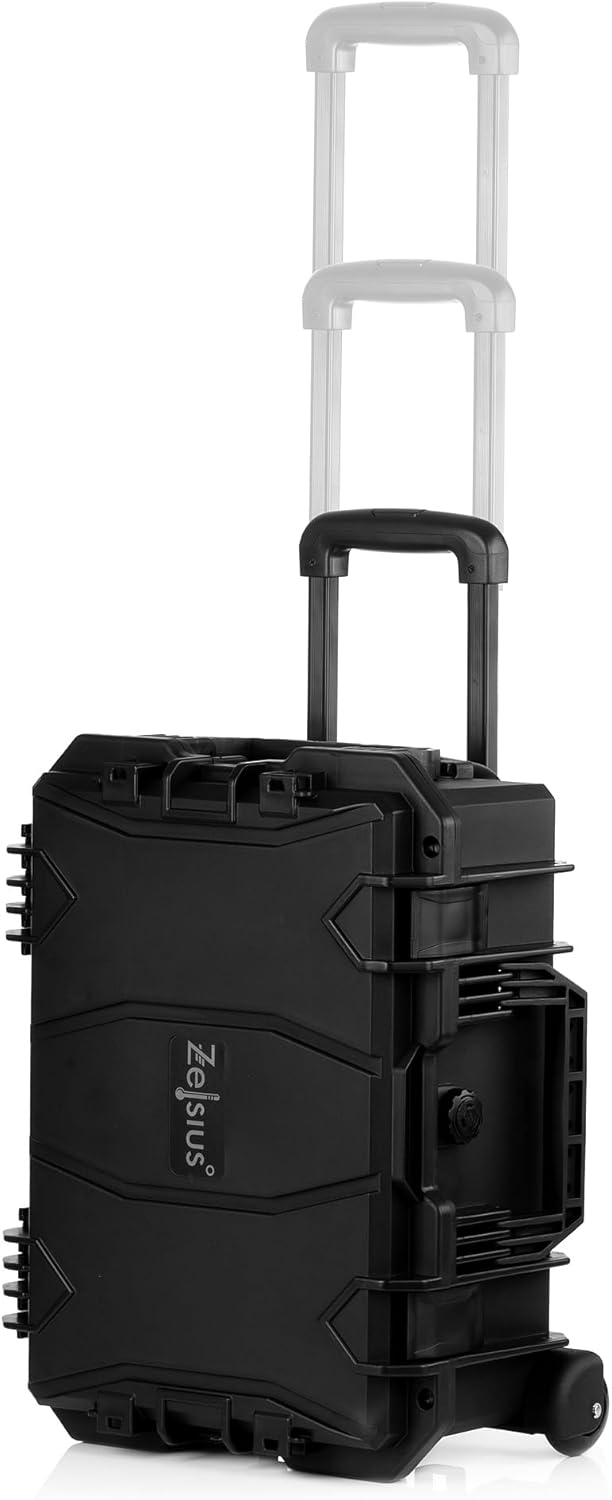 Zelsius Transportkoffer mit Schaumstoffpolsterung | 18 Liter | Kamerakoffer mit Rollen, Outdoorbox,