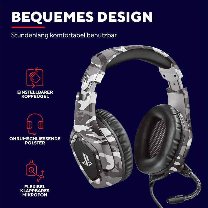 Trust Gaming Headset GXT 488 Forze-G - Offiziell Lizenziert für Playstation - PS4 und PS5 Headset mi