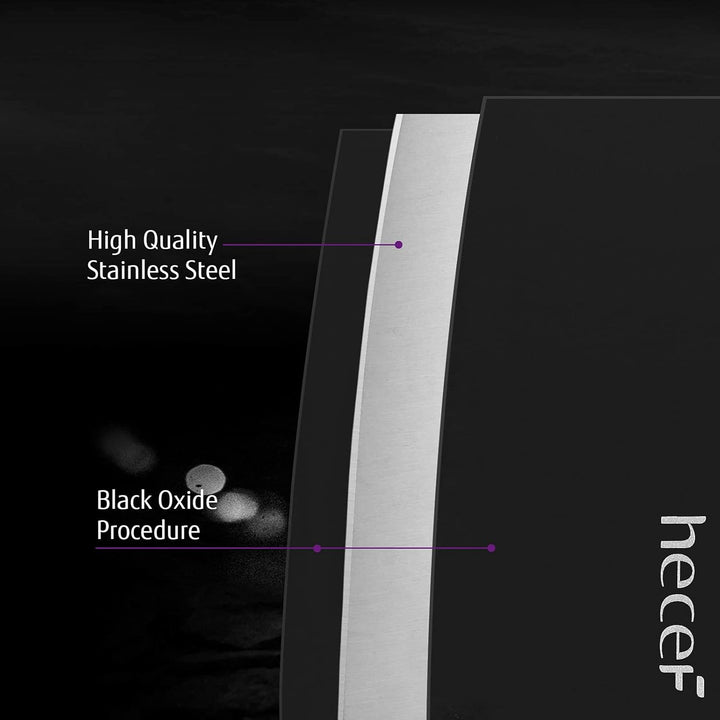 hecef Schwarz Oxid Messerset von 6 mit Passend Klinge Schützend Messerscheide,Schwarz Oxid Set mit M