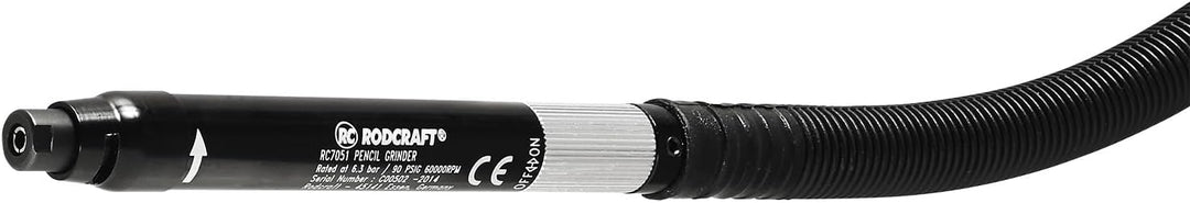 Rodcraft RC7051 Druckluft Stabschleifer für 3 mm Schleifer/Fräser, 40 Watt Leistung, Drehzahl 60000