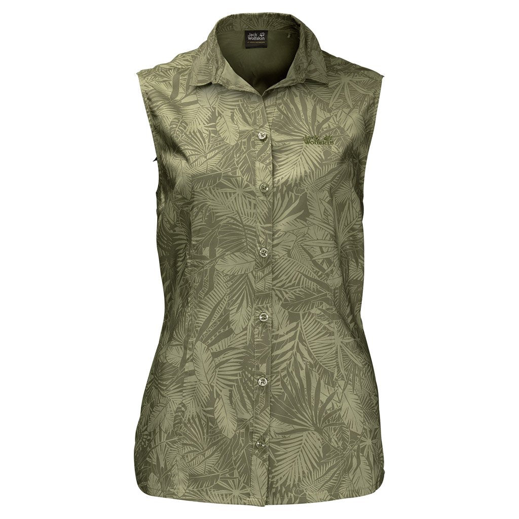 Jack Wolfskin Damen Sonora Jungle ärmelloses Shirt M Olivgrün, M Olivgrün