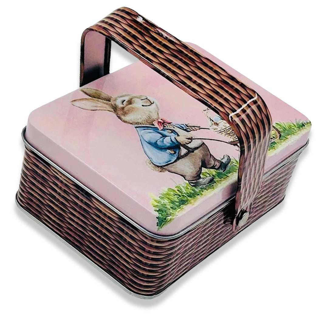 Osterkorb - Mini Dose, Bonbondose, Geschenkdose, Osterdose braun- rosa, Sammlerdose - Masse: (Länge