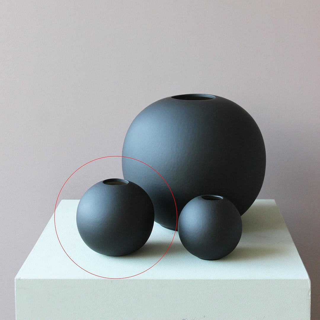 Cooee Design Ball Vase 10cm Black 10cm Schwarz, 10cm Schwarz
